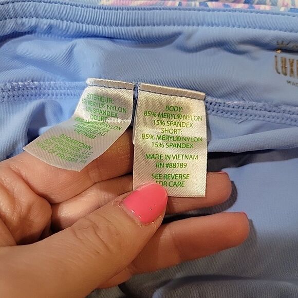 Lilly Pulitzer Luxletic Taye Skirt Boca Blue Sea What I Sea M Pickleball Tennis - Picture 7 of 9